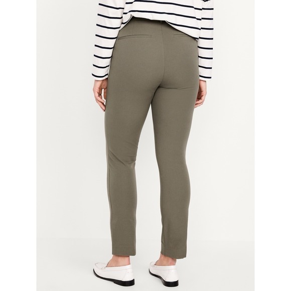 Old Navy Women 8 Reg High-Waisted Pixie Skinny Ankle Green Pants Casual Colorful - Picture 4 of 16
